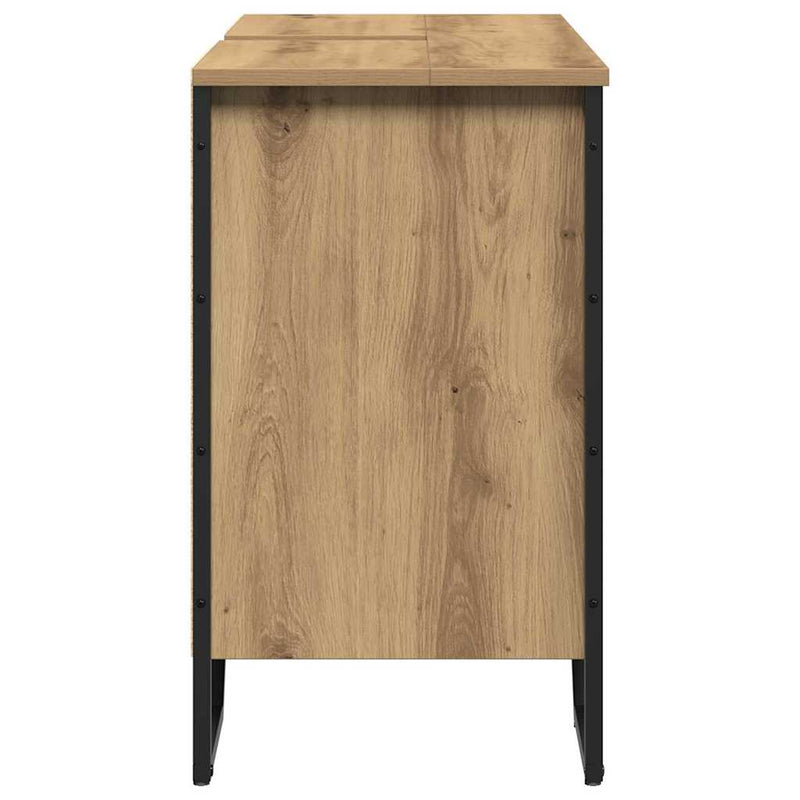 vidaXL Mosdószekrény tárolóval Artisan tölgy 91 x 35 x 60 cm Faanyag