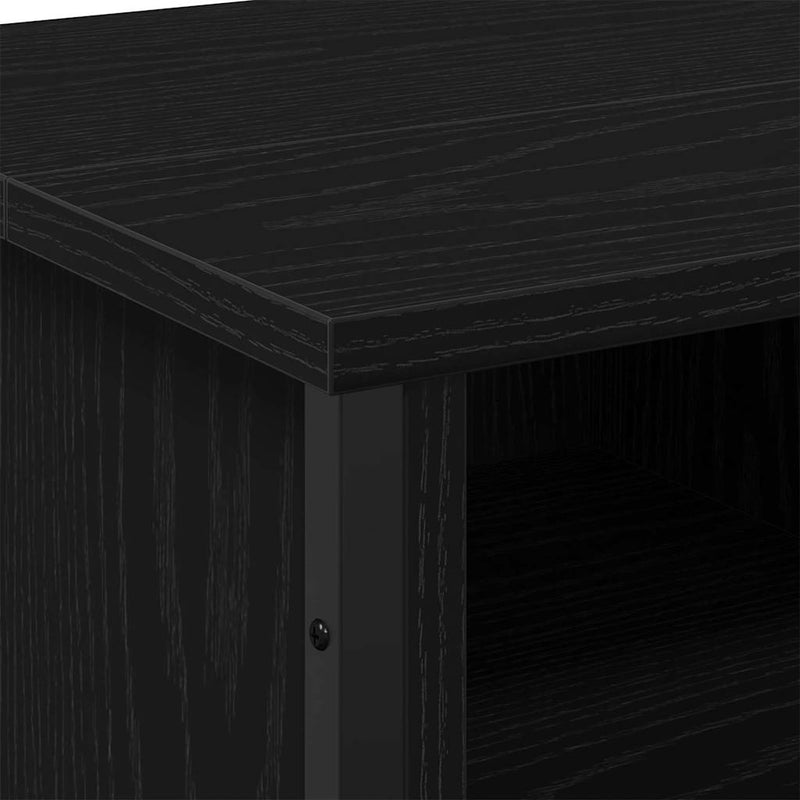 vidaXL Mosdószekrény tárolóval Fekete tölgy 91 x 35 x 60 cm Faanyag