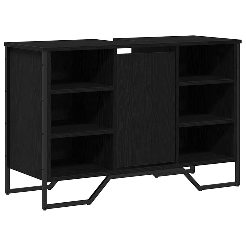 vidaXL Mosdószekrény tárolóval Fekete tölgy 91 x 35 x 60 cm Faanyag