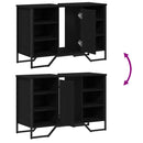 vidaXL Fürdőszobai mosdószekrény Fekete tölgy 91 x 35 x 60 cm Faanyag