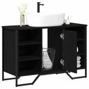 vidaXL Fürdőszobai mosdószekrény Fekete tölgy 91 x 35 x 60 cm Faanyag