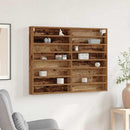 vidaXL Kiállító szekrény polcokkal Öreg fa 100 x 8,5 x 75 cm Faanyag