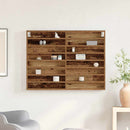 vidaXL Kiállító szekrény polcokkal Öreg fa 100 x 8,5 x 75 cm Faanyag
