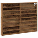 vidaXL Kiállító szekrény polcokkal Öreg fa 100 x 8,5 x 75 cm Faanyag