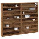 vidaXL Kiállító szekrény polcokkal Öreg fa 100 x 8,5 x 75 cm Faanyag