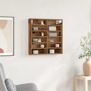 vidaXL Kiállító szekrény polcokkal Öreg fa 60 x 8,5 x 58 cm Faanyag