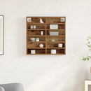 vidaXL Kiállító szekrény polcokkal Öreg fa 60 x 8,5 x 58 cm Faanyag