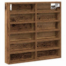 vidaXL Kiállító szekrény polcokkal Öreg fa 60 x 8,5 x 58 cm Faanyag