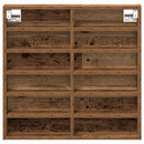 vidaXL Kiállító szekrény polcokkal Öreg fa 60 x 8,5 x 58 cm Faanyag