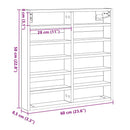 vidaXL Kiállító szekrény polcokkal Öreg fa 60 x 8,5 x 58 cm Faanyag