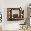 vidaXL Falra szerelhető íróasztal Régi fa Faanyag 105 x 48 x 75 cm