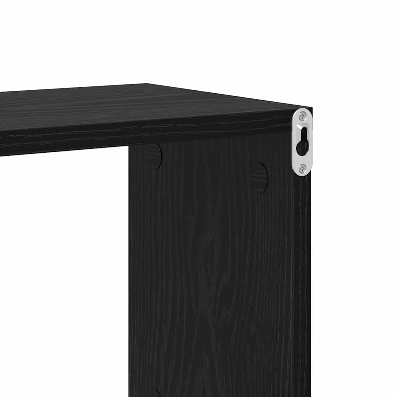 vidaXL Falpolc polcokkal Falra szerelhető Egyéb Fekete faszínű