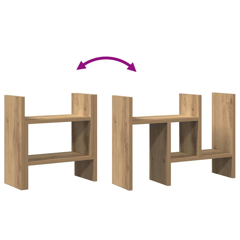 vidaXL Íróasztali rendező kézműves tölgy 34.5 x 15.5 x 35.5 cm Faanyag