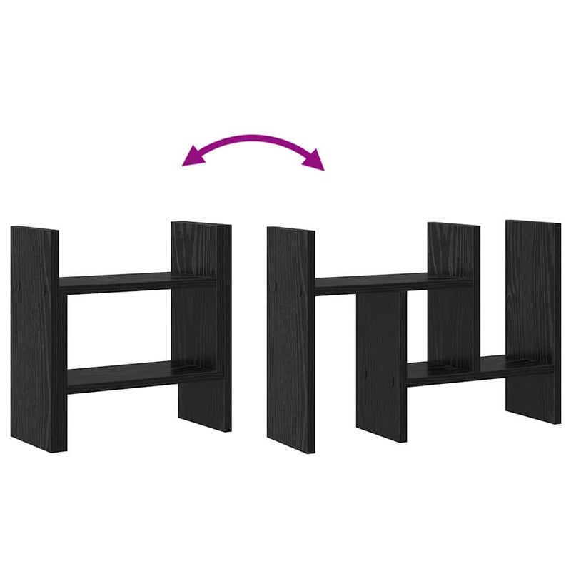 vidaXL Íróasztali rendező Musta tammi 34.5 x 15.5 x 35.5 cm Faanyag