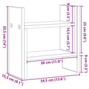 vidaXL Íróasztali rendező Musta tammi 34.5 x 15.5 x 35.5 cm Faanyag