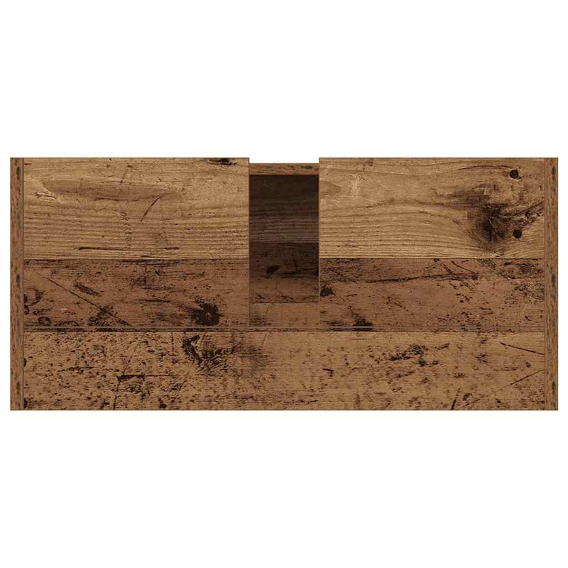 vidaXL Mosdószekrény tárolóval ajtóval Öreg fa 63 x 29 x 55 cm Faanyag