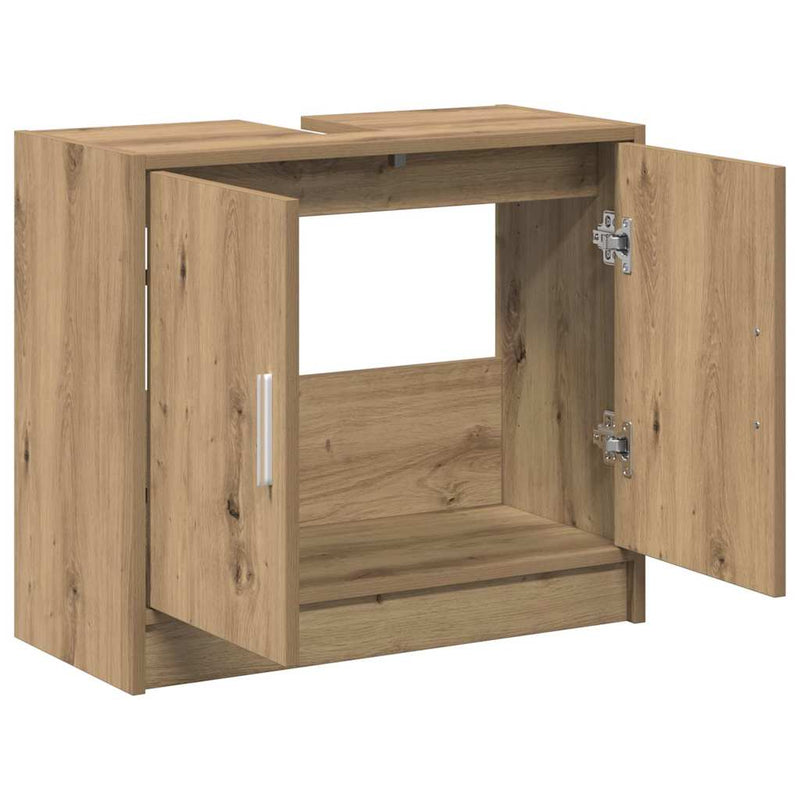 vidaXL Mosdószekrény tárolóval Artisan tölgy 63 x 29 x 55 cm Faanyag
