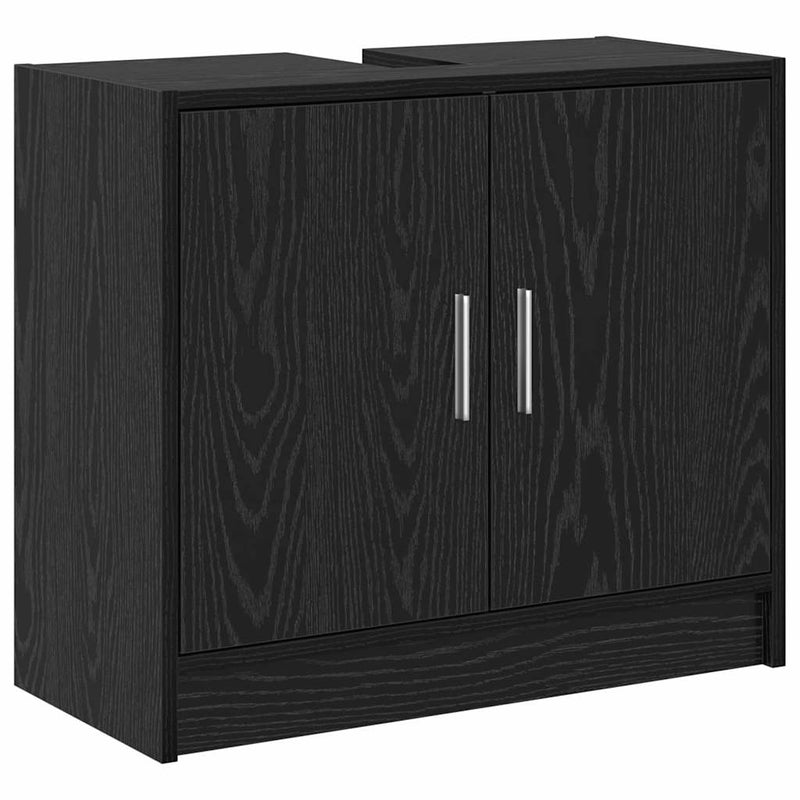 vidaXL Mosdószekrény tárolóval Fekete tölgy 63 x 29 x 55 cm Faanyag