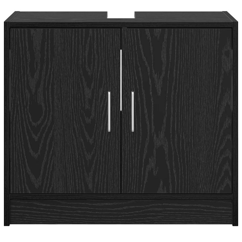 vidaXL Mosdószekrény tárolóval Fekete tölgy 63 x 29 x 55 cm Faanyag