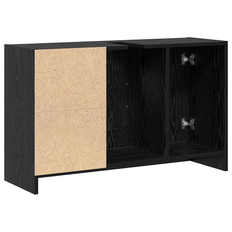 vidaXL Mosdószekrény tárolóval Fekete tölgy 90 x 29 x 55 cm Faanyag