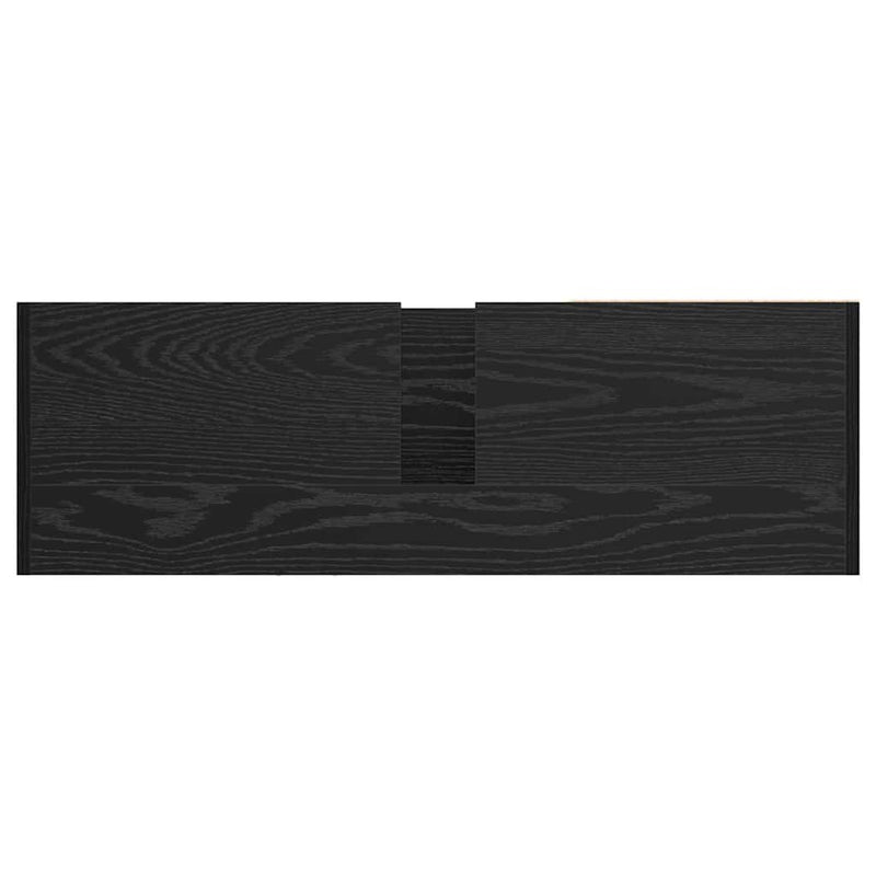 vidaXL Mosdószekrény tárolóval Fekete tölgy 90 x 29 x 55 cm Faanyag