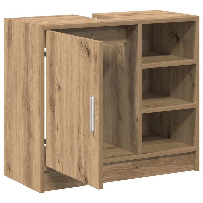 vidaXL Mosdószekrény tárolóval Artisan tölgy 63 x 29 x 55 cm Faanyag