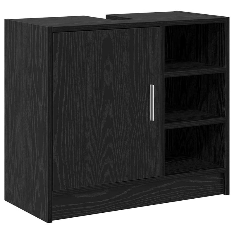 vidaXL Mosdószekrény tárolóval Fekete tölgy 63 x 29 x 55 cm Faanyag