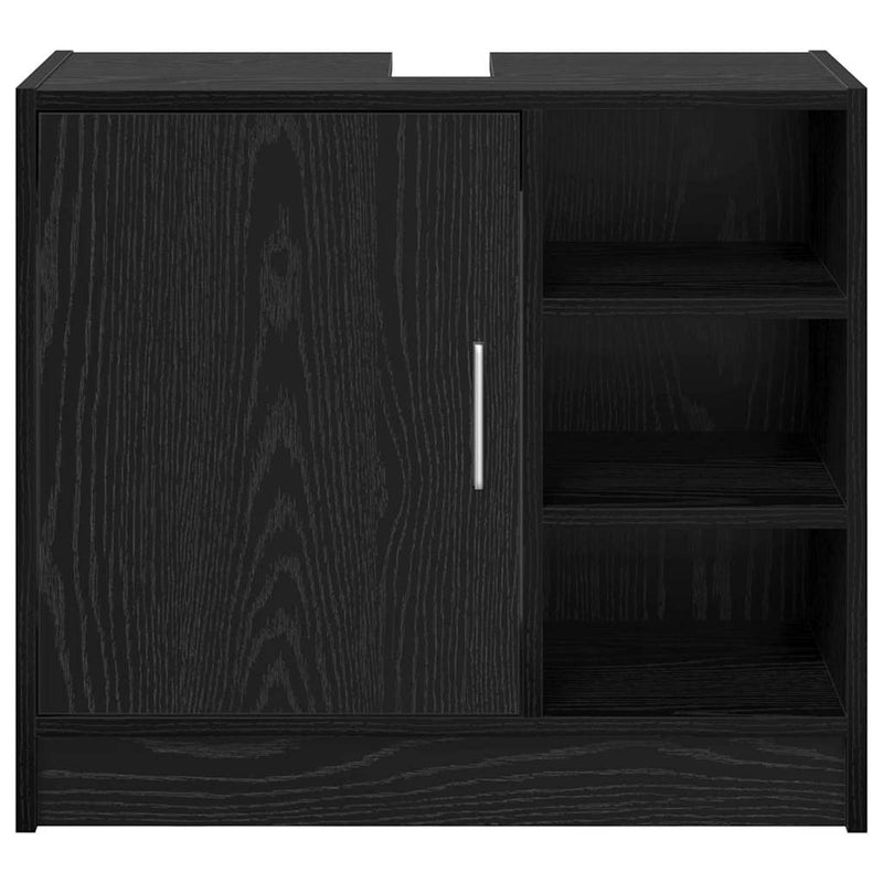 vidaXL Mosdószekrény tárolóval Fekete tölgy 63 x 29 x 55 cm Faanyag