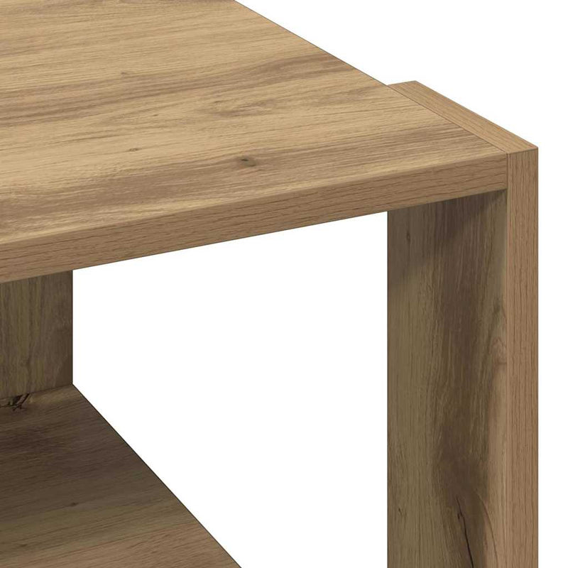 vidaXL Dohányzóasztal kézműves tölgy 51.5 x 51.5 x 30 cm Faanyag