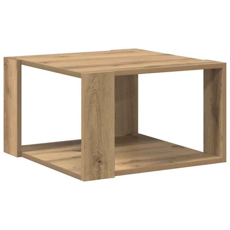 vidaXL Dohányzóasztal kézműves tölgy 51.5 x 51.5 x 30 cm Faanyag