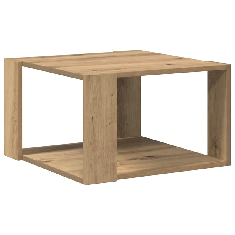 vidaXL Dohányzóasztal kézműves tölgy 51.5 x 51.5 x 30 cm Faanyag