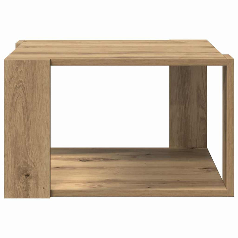 vidaXL Dohányzóasztal kézműves tölgy 51.5 x 51.5 x 30 cm Faanyag