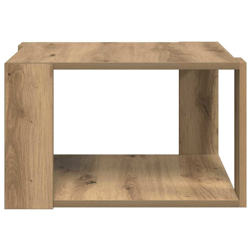 vidaXL Dohányzóasztal kézműves tölgy 51.5 x 51.5 x 30 cm Faanyag