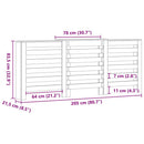 vidaXL Radiátor fedezék Fekete Tölgy 205 x 21,5 x 83,5 cm Szerelt Fa