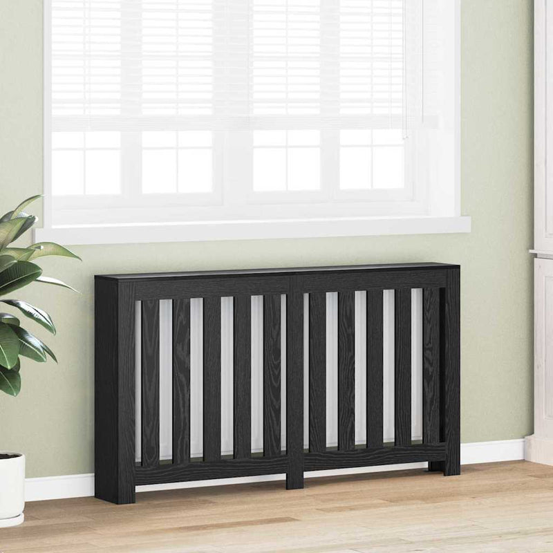 vidaXL Radiátor fedezék Fekete tölgy 149 x 20 x 82 cm Faanyag