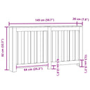 vidaXL Radiátor fedezék Fekete tölgy 149 x 20 x 82 cm Faanyag