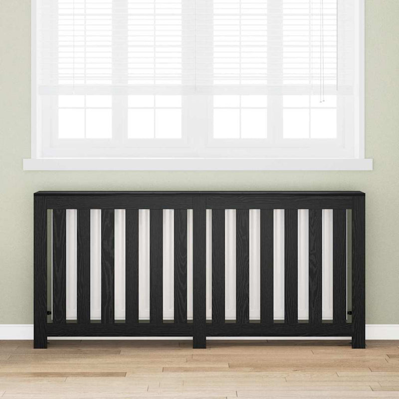 vidaXL Radiátor fedezék Fekete tölgy 175 x 20 x 82 cm Faanyag