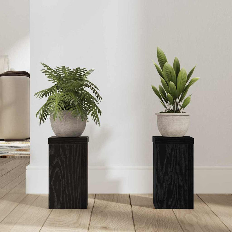 vidaXL Növényállvány 2 pcs Musta tammi 10 x 10 x 18 cm Faanyag