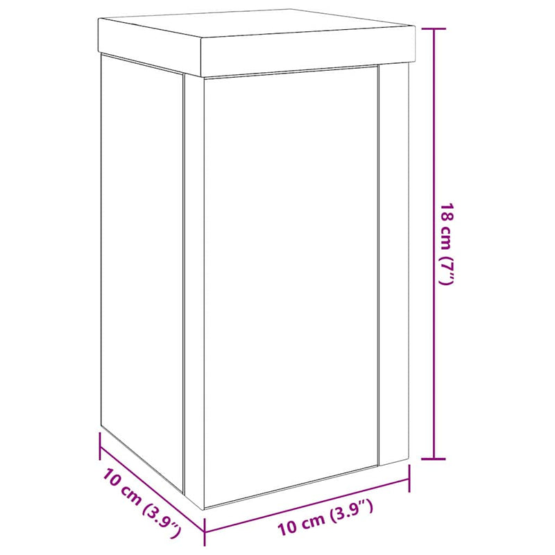 vidaXL Növényállvány 2 pcs Musta tammi 10 x 10 x 18 cm Faanyag