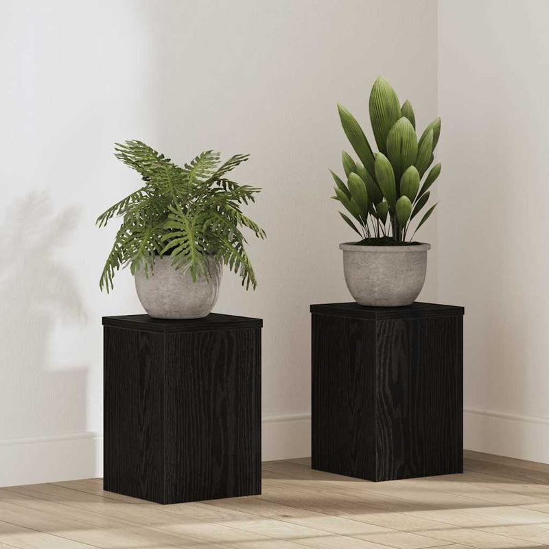 vidaXL Növényállvány 2 pcs Fekete tölgy 20 x 20 x 30 cm Faanyag