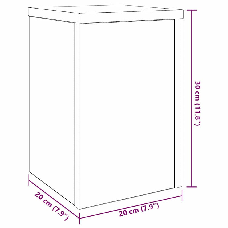 vidaXL Növényállvány 2 pcs Musta tammi 20 x 20 x 30 cm Faanyag