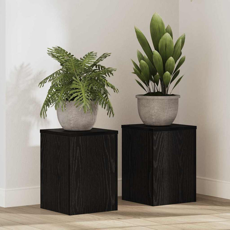 vidaXL Növényállvány 2 pcs Musta tammi 25 x 25 x 35 cm Faanyag