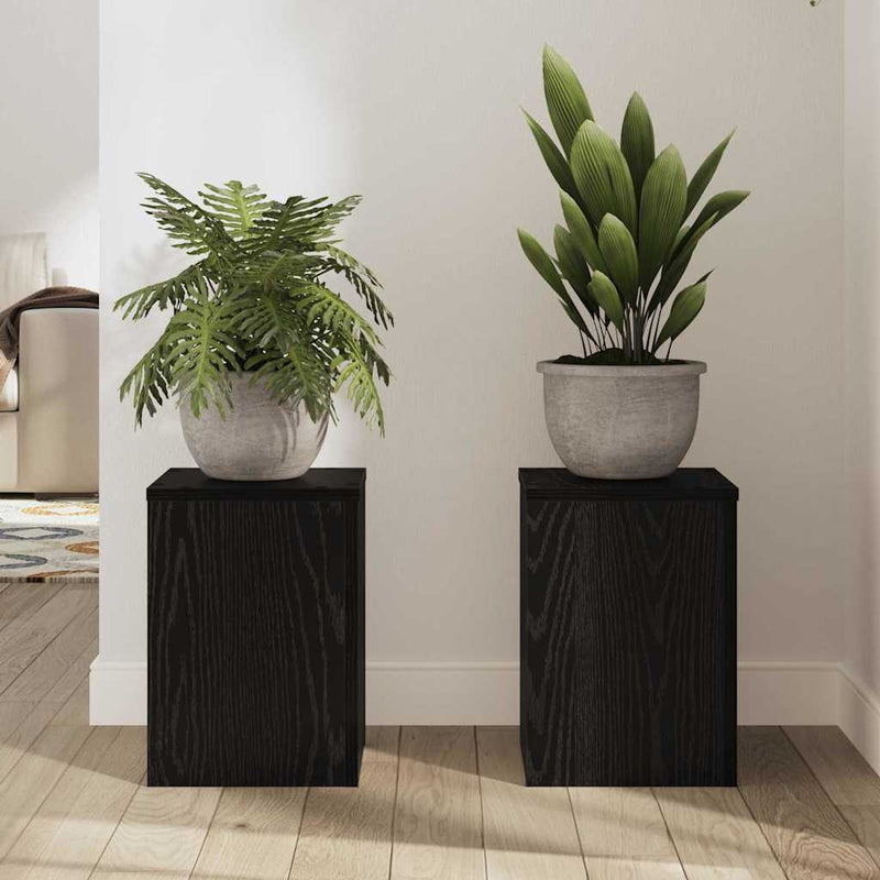 vidaXL Növényállvány 2 pcs Musta tammi 25 x 25 x 35 cm Faanyag