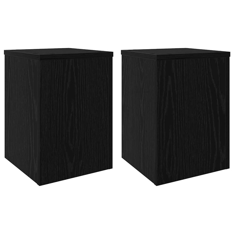 vidaXL Növényállvány 2 pcs Fekete tölgy 25 x 25 x 35 cm Faanyag