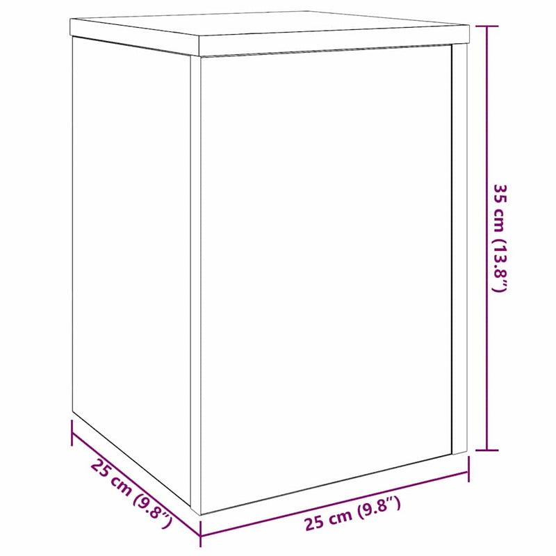vidaXL Növényállvány 2 pcs Fekete tölgy 25 x 25 x 35 cm Faanyag