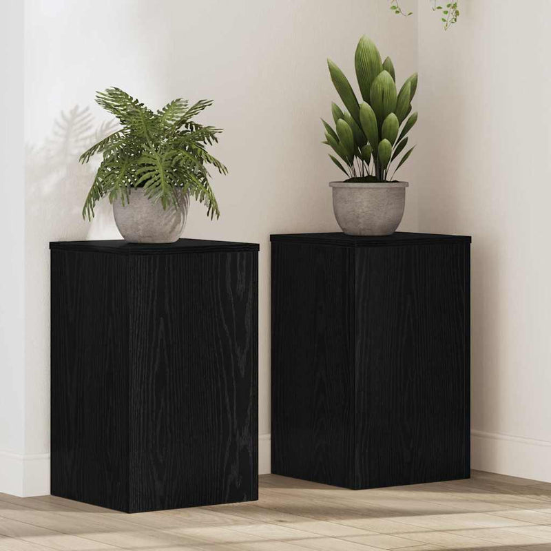 vidaXL Növényállvány 2 pcs Fekete tölgy 30 x 30 x 50 cm Faanyag