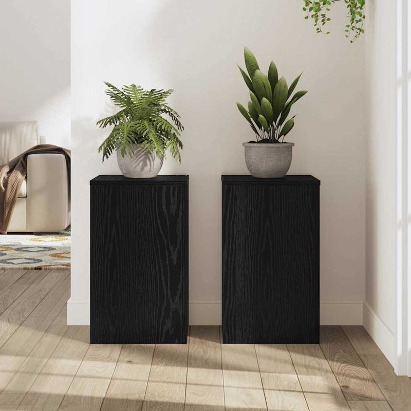vidaXL Növényállvány 2 pcs Musta tammi 30 x 30 x 50 cm Faanyag