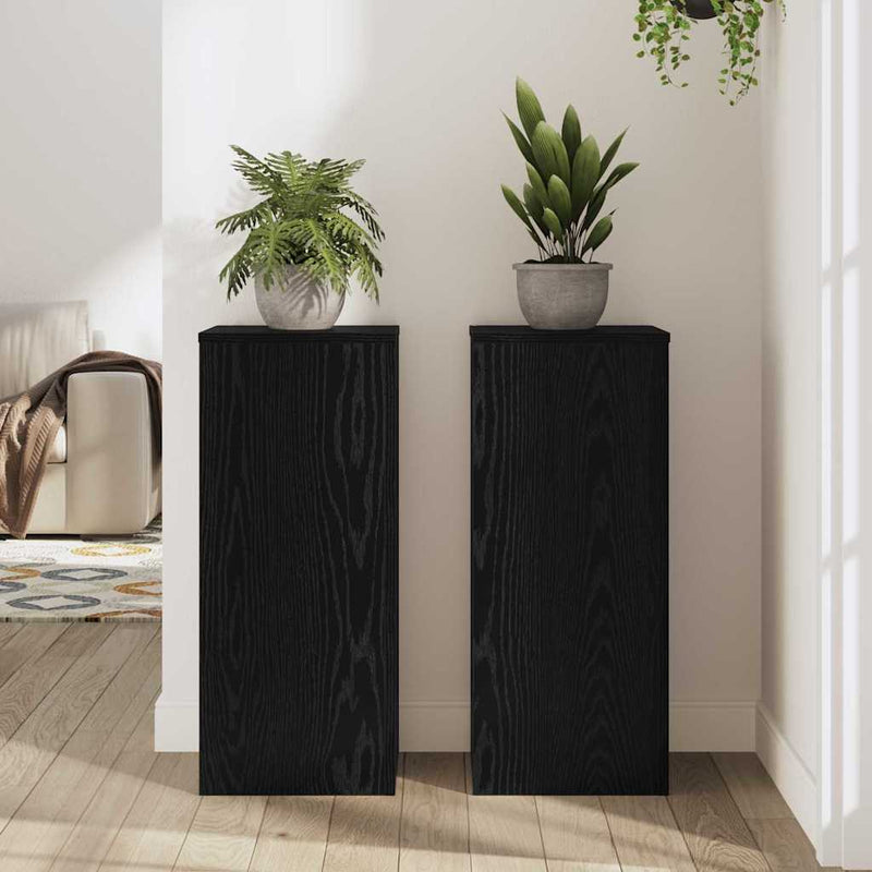 vidaXL Növényállvány 2 pcs Musta tammi 30 x 30 x 70 cm Faanyag