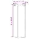 vidaXL Növényállvány 2 pcs Fekete tölgy 17 x 17 x 60 cm Faanyag