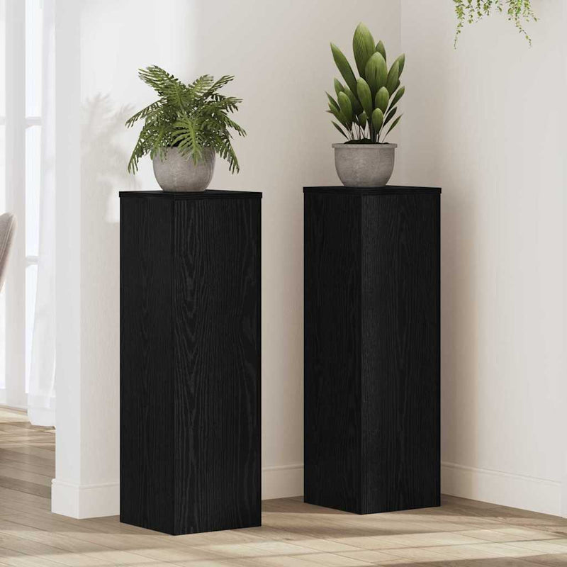 vidaXL Növényállvány 2 pcs Musta tammi 25 x 25 x 80 cm Faanyag